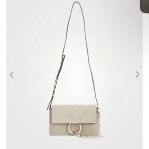 Chloe Small Faye Leather and Suede Shoulder Bag